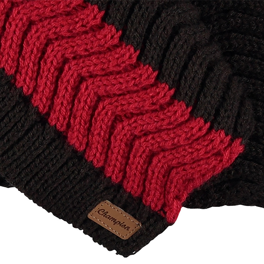 Ensemble bonnet doublé sherpa écharpe et moufles en maille 