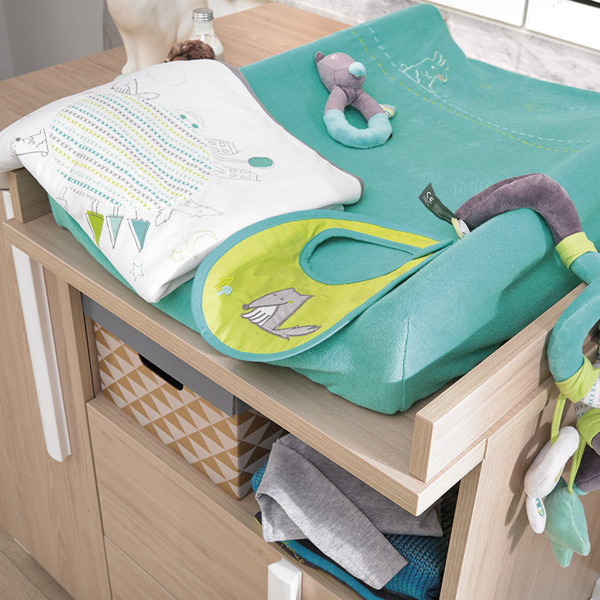 Set de bain : cape et gant de toilette en coton éponge 