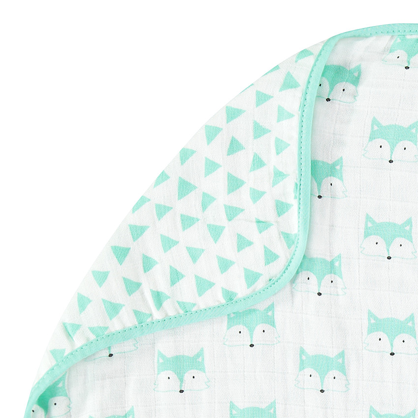 Couverture en gaze imprimée renards 100 x 100 cm 