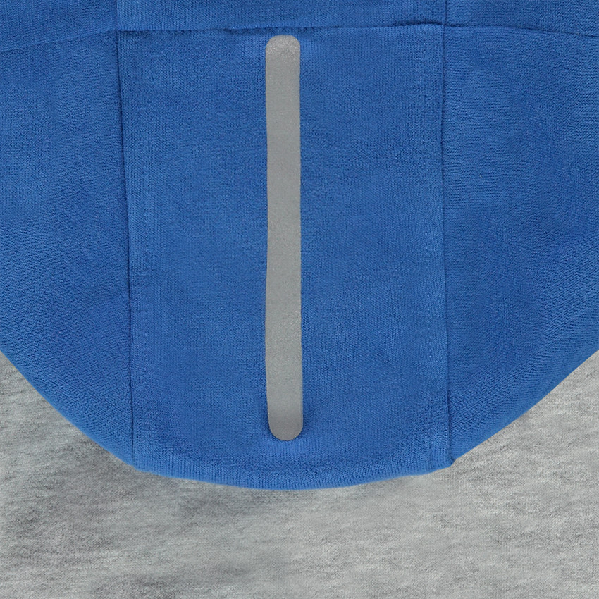 Φανελένια ζακέτα με κουκούλα, στάμπες και τσέπες με φερμουάρ 