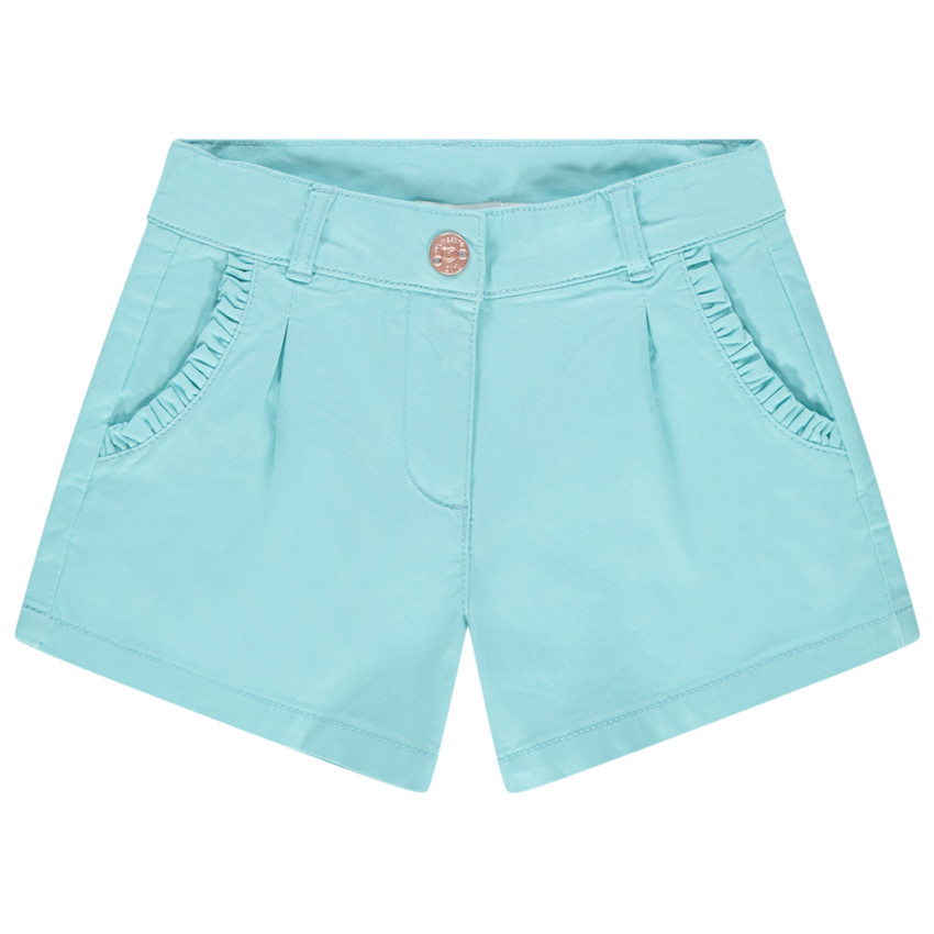 Σορτς βαμβακερό με βολάν στις τσέπες 