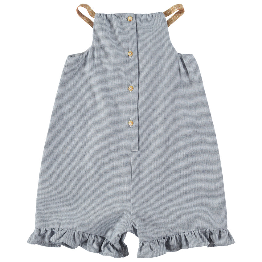 Κοντή σαλοπέτα με φαντεζί πλέξη με λεπτές χρυσές τιράντες και μπάλωμα καρδιά 