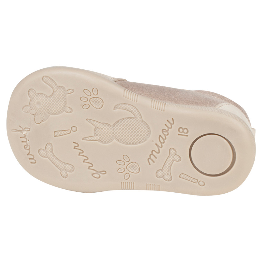 Bottillons en cuir suédé avec bande contrastée 