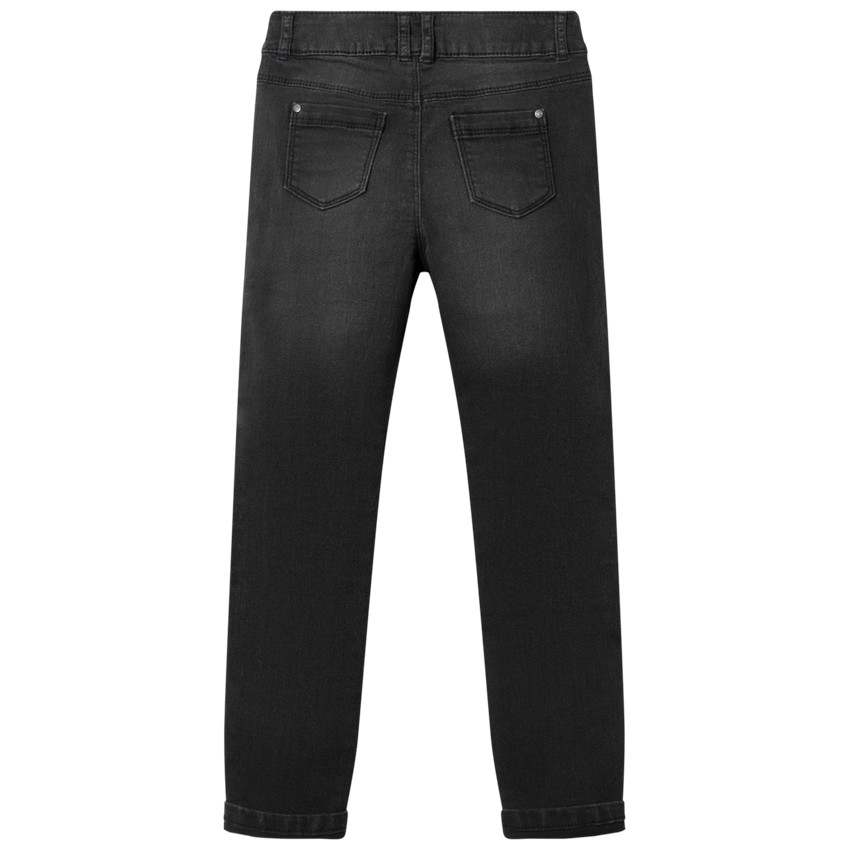 Jean effet used et crinkle à bandes brillantes latérales 