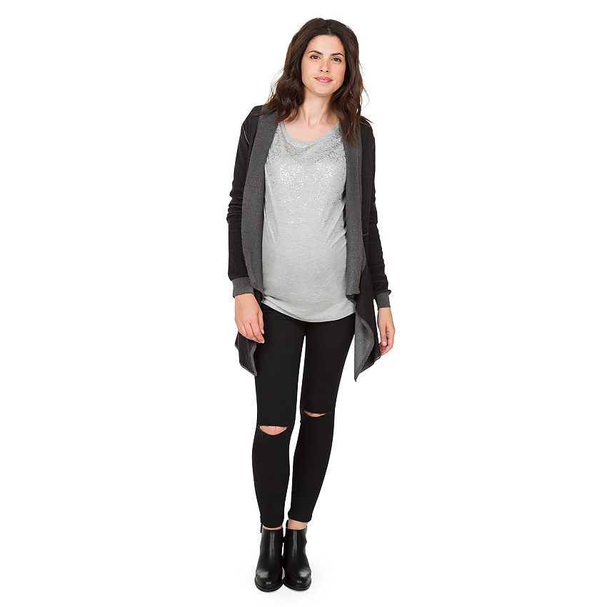 Ζακέτα εγκυμοσύνης με φαντεζί φύλλα 