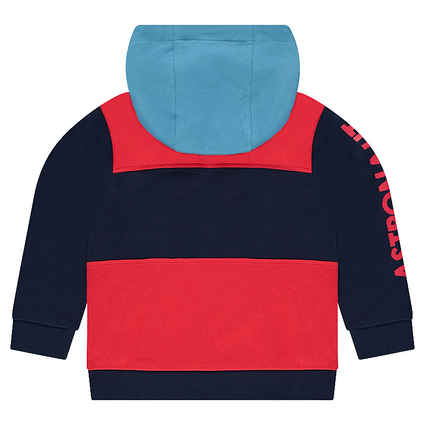 Φούτερ από φανέλα με κουκούλα και τυπωμένη φράση  