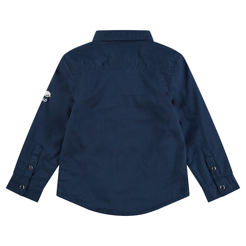 Μακρυμάνικο βαμβακερό πουκάμισο με διακοσμητικά σήματα και κεντήματα 