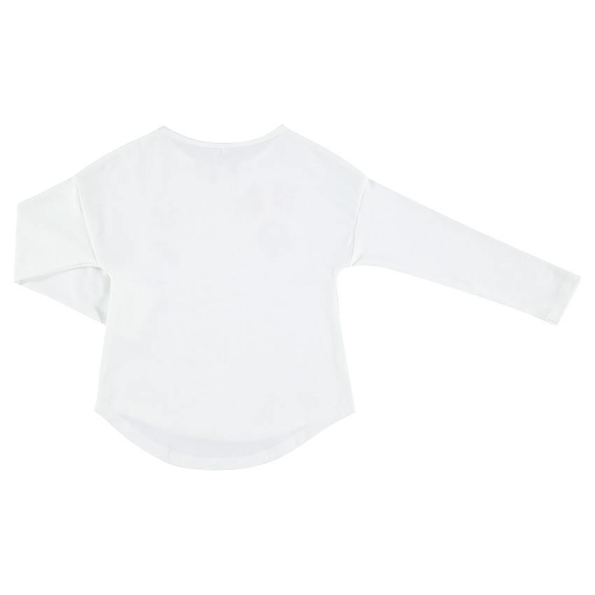 Μακρυμάνικη ζέρσεϊ μπλούζα με κεντημένα λουλούδια 