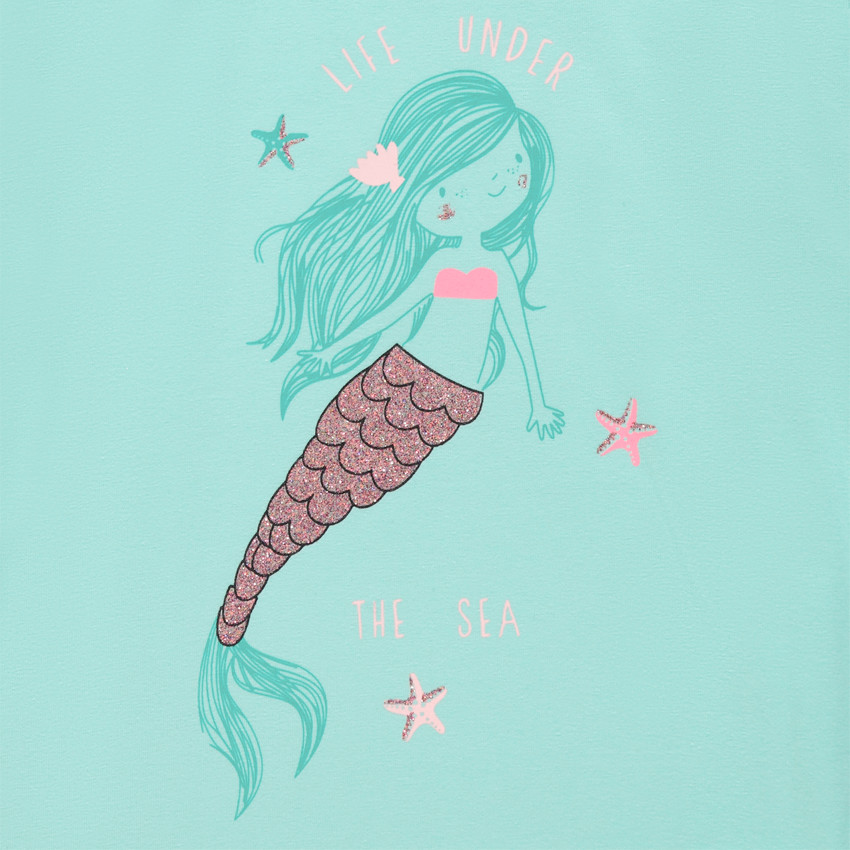 Pyjama en jersey print sirène pailletée 