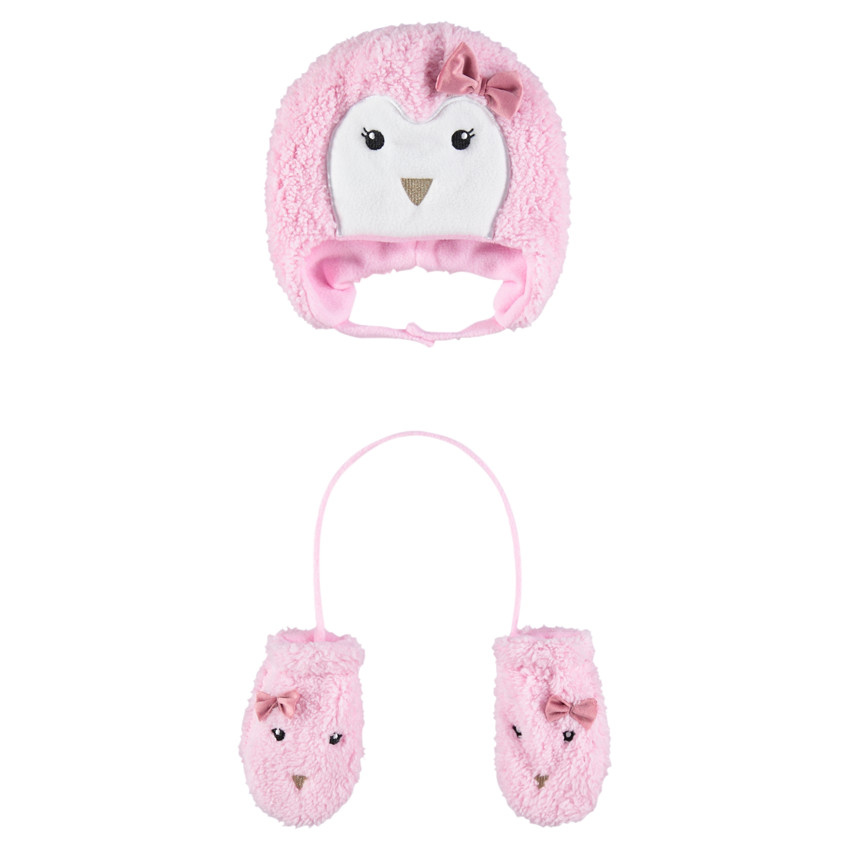 Σύνολο σκούφος και γάντια από sherpa με φλις επένδυση 