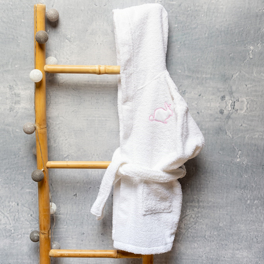  Mπουρνούζι 1/2 rabbit ροζ  