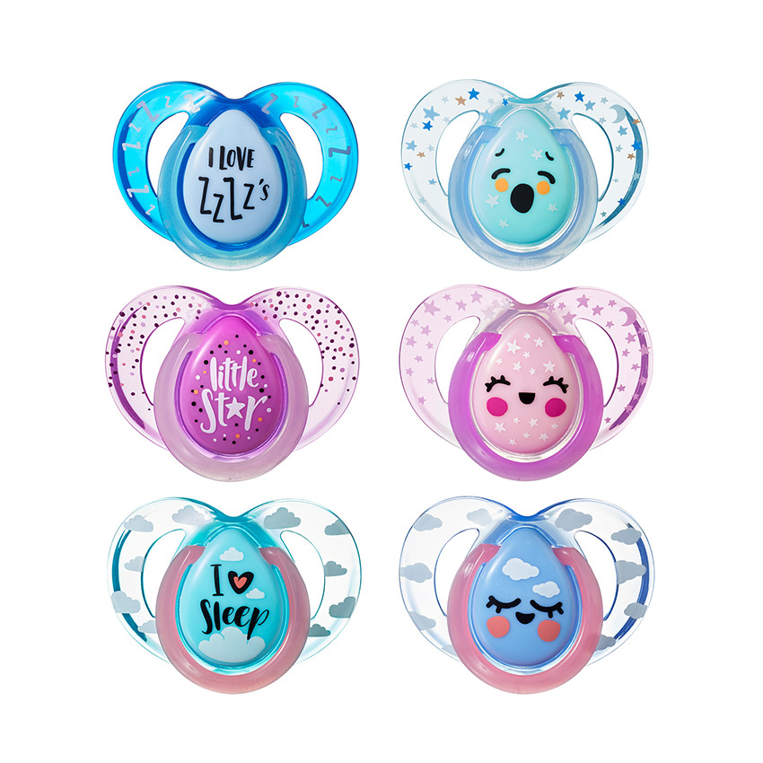 Πιπίλες σιλικόνης NIGHT 6-18 μηνών 