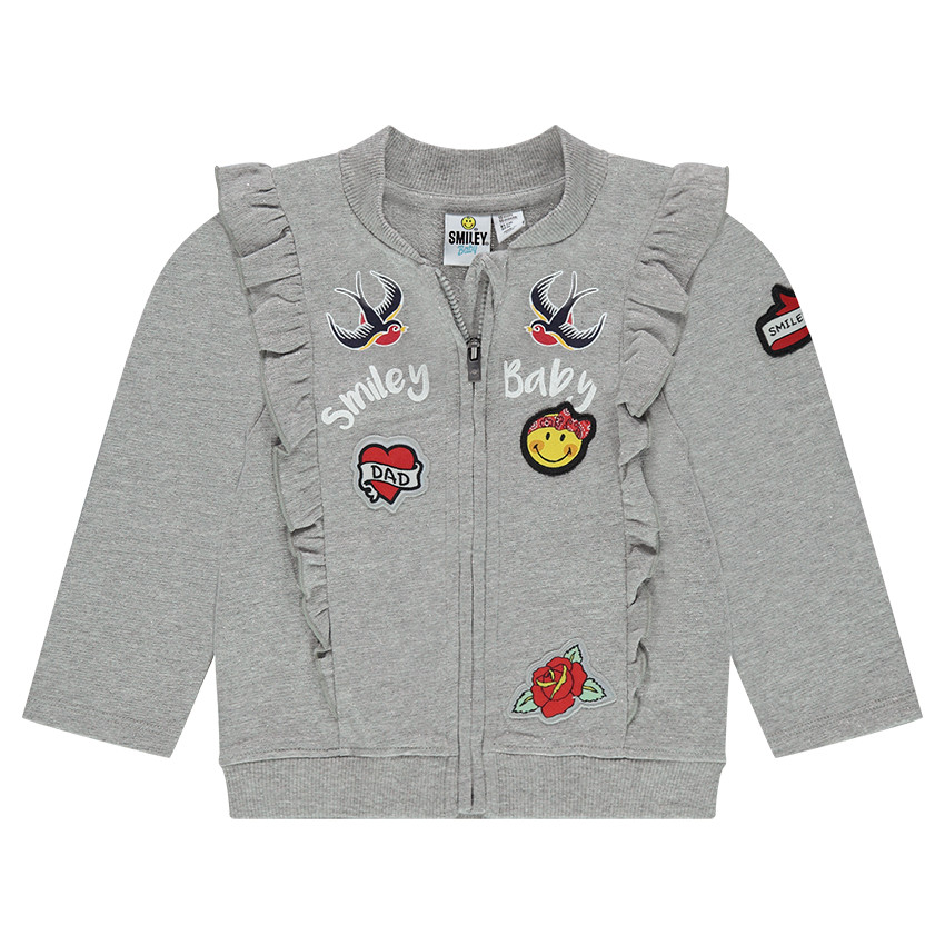 Φανελένια ζακέτα με βολάν και σήματα ©Smiley 