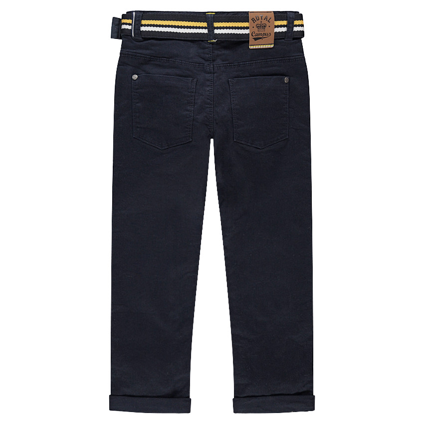 Μονόχρωμο παντελόνι από τουίλ σε ναυτικό μπλε, με αφαιρούμενη ζώνη 