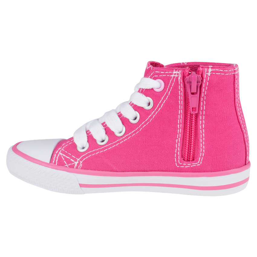 Baskets montantes en toile avec zip, lacets et patch du 28 au 35 