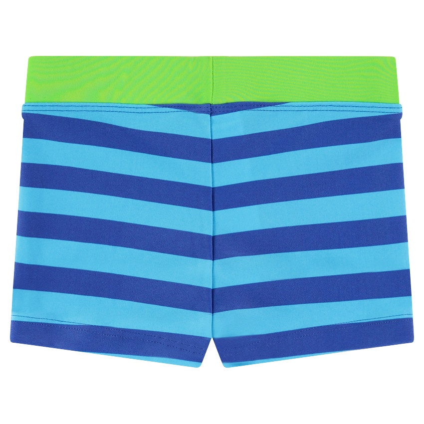 Ριγέ μαγιό-μποξεράκι με μέση σε αντίθεση 