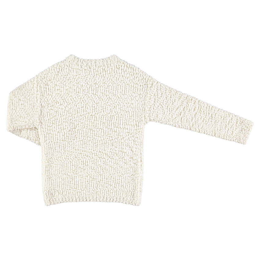 Παιδικά - Πουλόβερ σε πλέξη ποπ-κορν με απλικέ γράμμα 