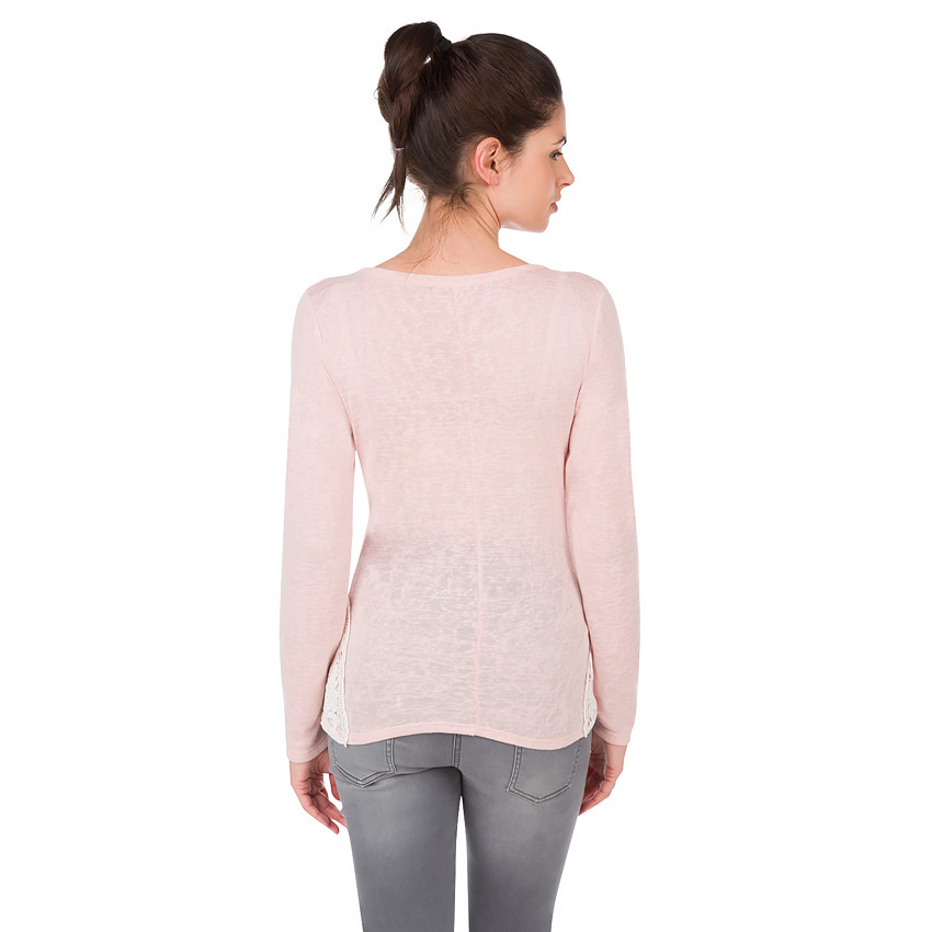 Μακρυμάνικη μπλούζα εγκυμοσύνης με λεπτομέρεια δαντέλα 