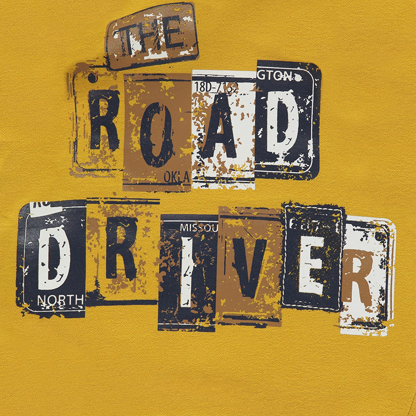 Παιδικά - Φούτερ με κουκούλα από φανέλα με φερμουάρ με διακοσμητικό σχέδιο και τυπωμένο κείμενο 