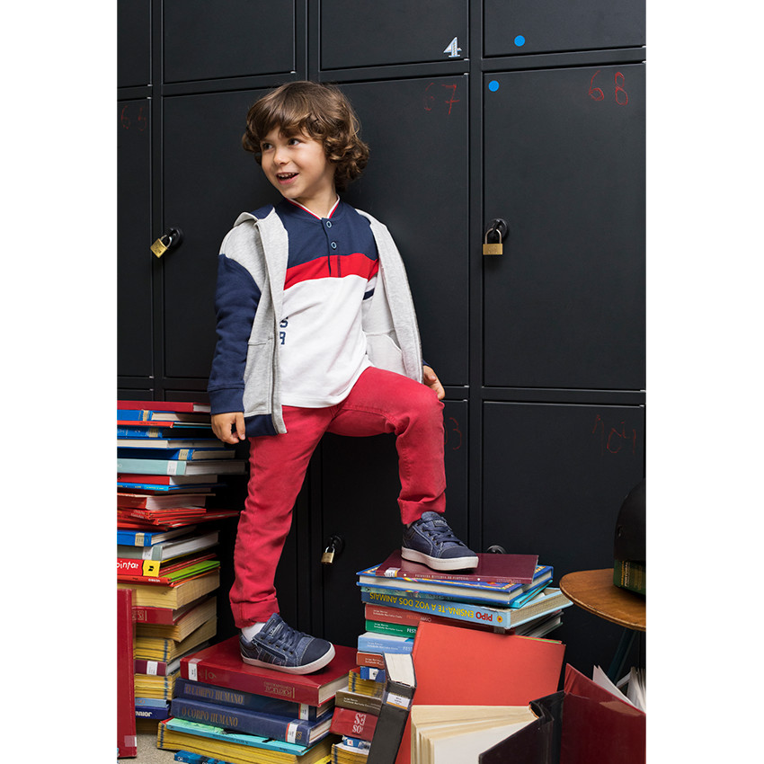 Ζακέτα με κουκούλα από φανέλα και τυπωμένα κείμενα 