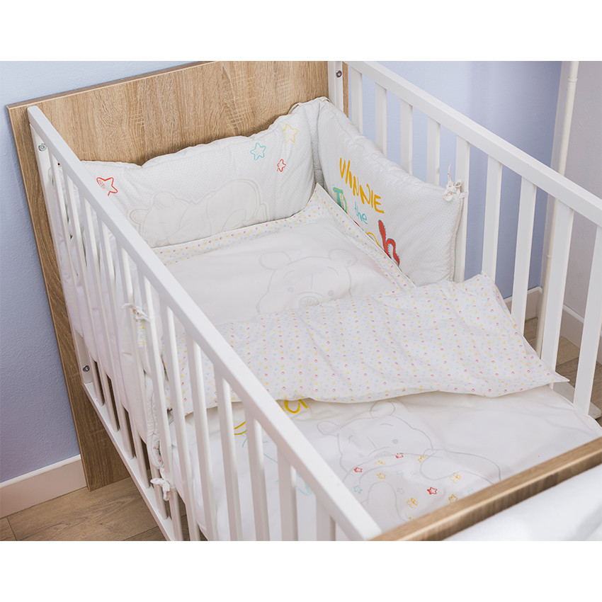 Πάντα κούνιας από ποπλίνα Disney με κεντήματα και μπάλωμα Γουίνι 