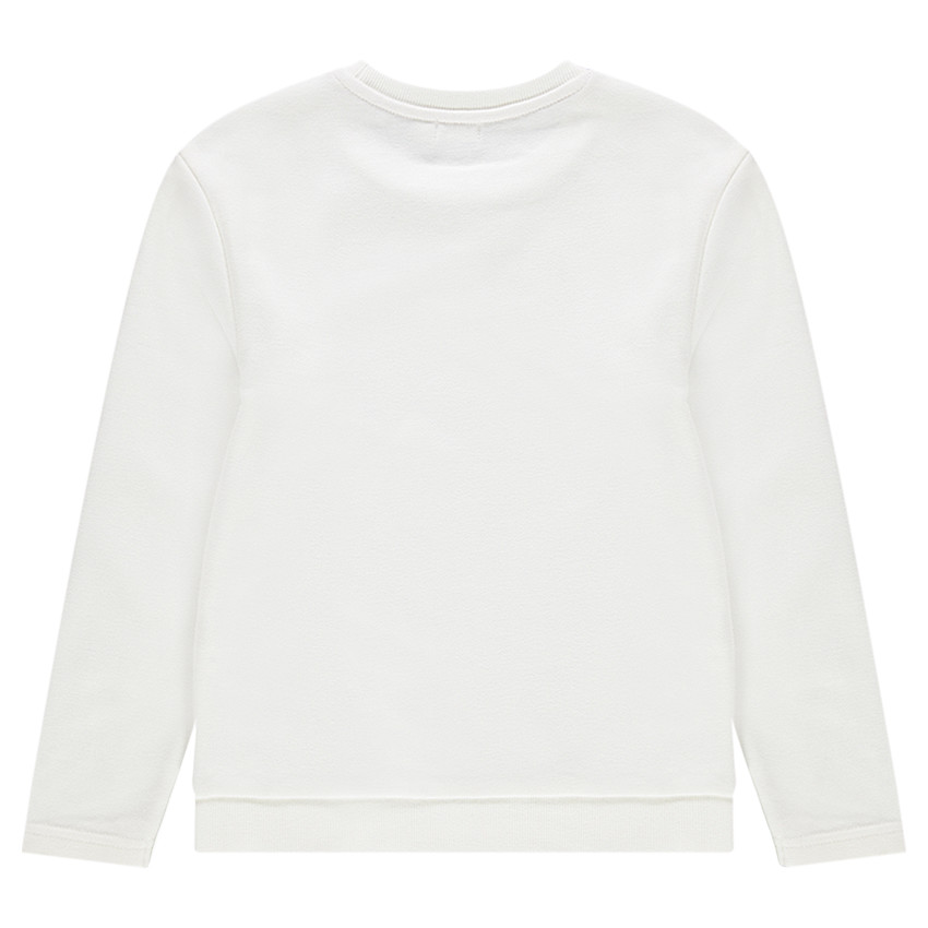 Παιδικά - Μονόχρωμο φανελένιο φούτερ με φαντεζί μοτίβο  