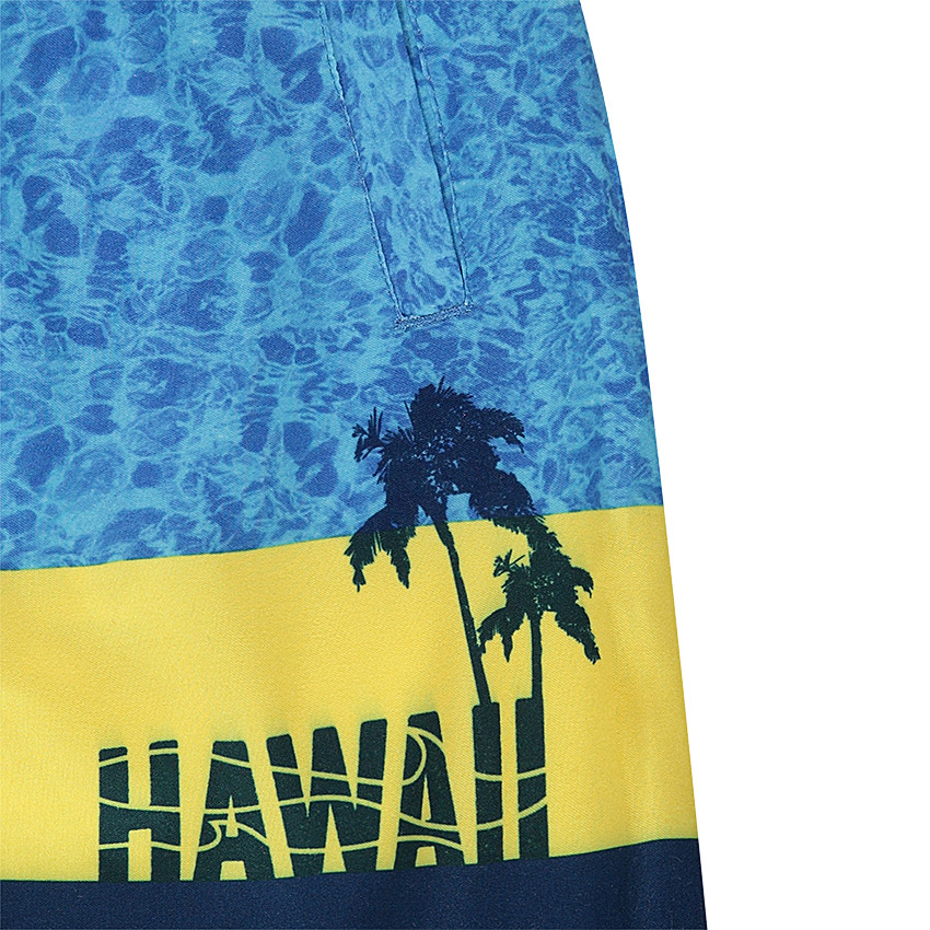 Παιδικά - Μαγιό-βερμούδα με στάμπα πισίνα και λωρίδες σε αντίθεση 