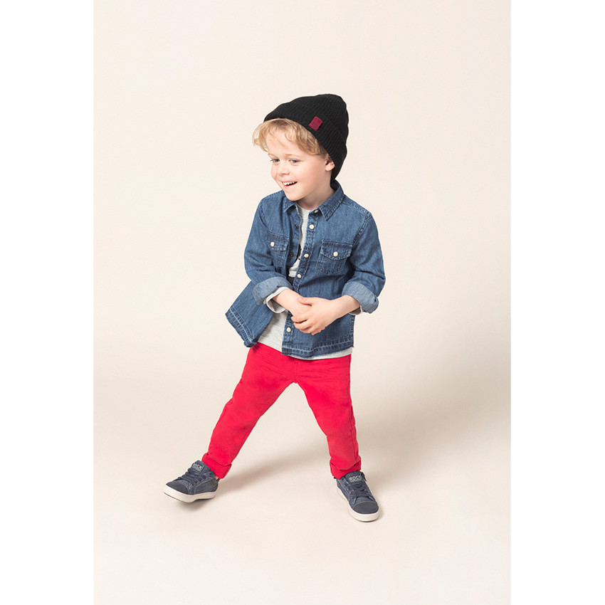 Μακρυμάνικο τζιν used πουκάμισο με τσέπες στο στήθος 