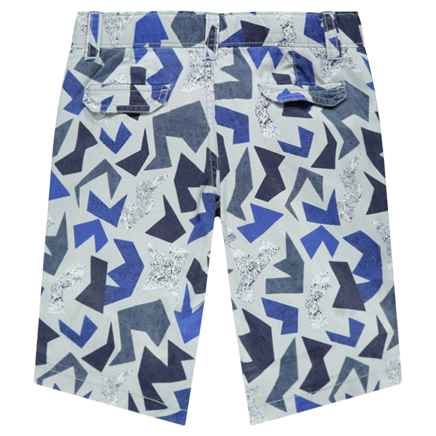 Βαμβακερή βερμούδα με εμπριμέ γεωμετρικό μοτίβο 