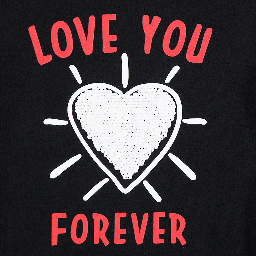 Παιδικά - Μακρυμάνικη ζέρσεϊ μπλούζα με καρδιά από «μαγικές» πούλιες 