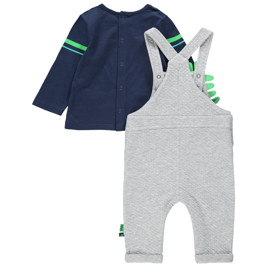 Σύνολο σαλοπέτα από φανέλα και μπλούζα με στάμπα δεινόσαυρο  