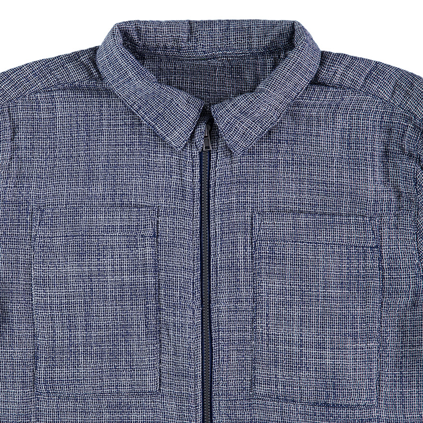 Μακρυμάνικο βαμβακερό πουκάμισο με φερμουάρ 