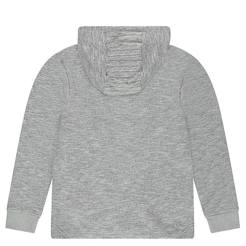 Παιδικά - Ζακέτα από φανέλα με κουκούλα, λωρίδα σε αντίθεση και τυπωμένο κείμενο 