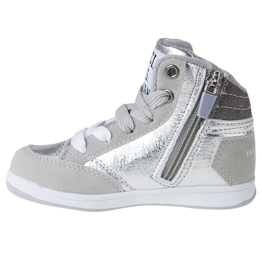 US Marshall Baskets montantes argentées du 28 au 35 