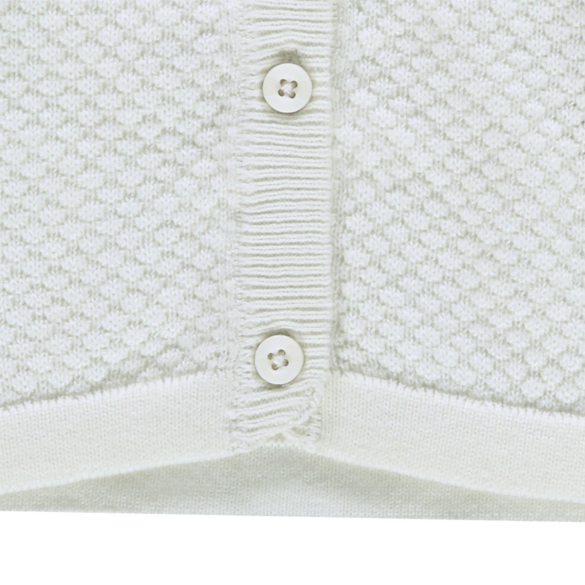 Μονόχρωμη πλεκτή ζακέτα με διακοσμητική πλέξη 