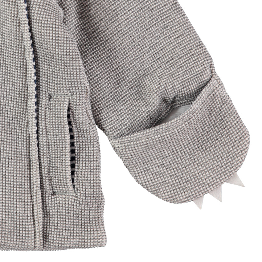 Veste en molleton fantaisie avec ours brodé et oreilles en relief 
