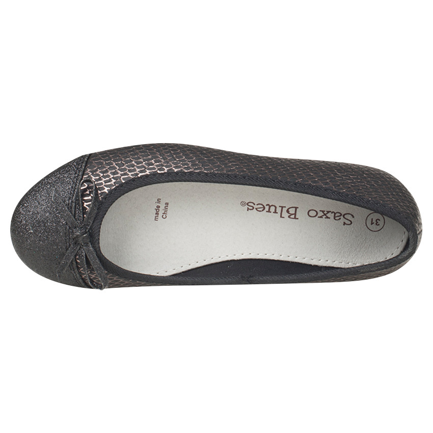 Μπαλαρίνα σε απομίμηση δέρματος κροκό με φιόγκο 