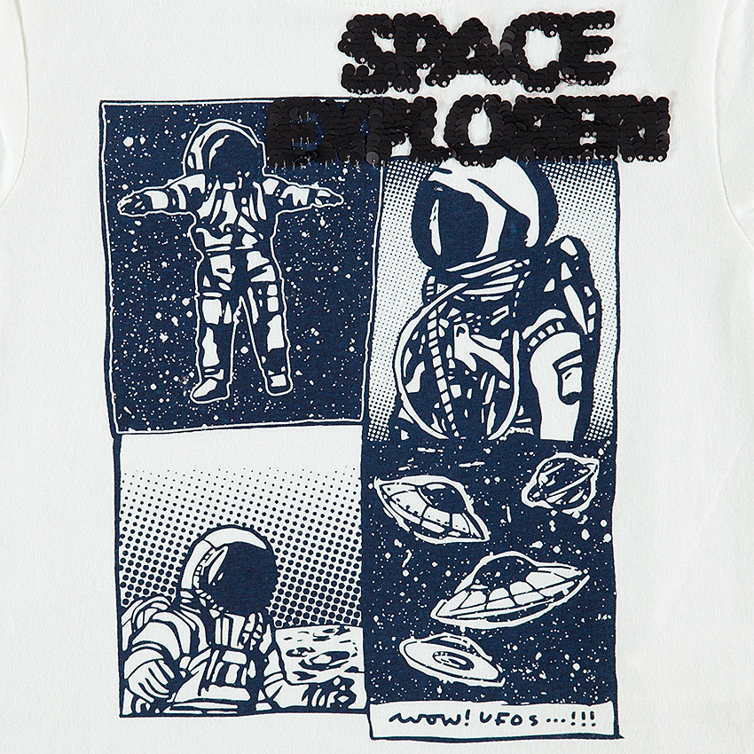 Μακρυμάνικη μπλούζα ζέρσεϊ με μοτίβο και «μαγικές πούλιες» 