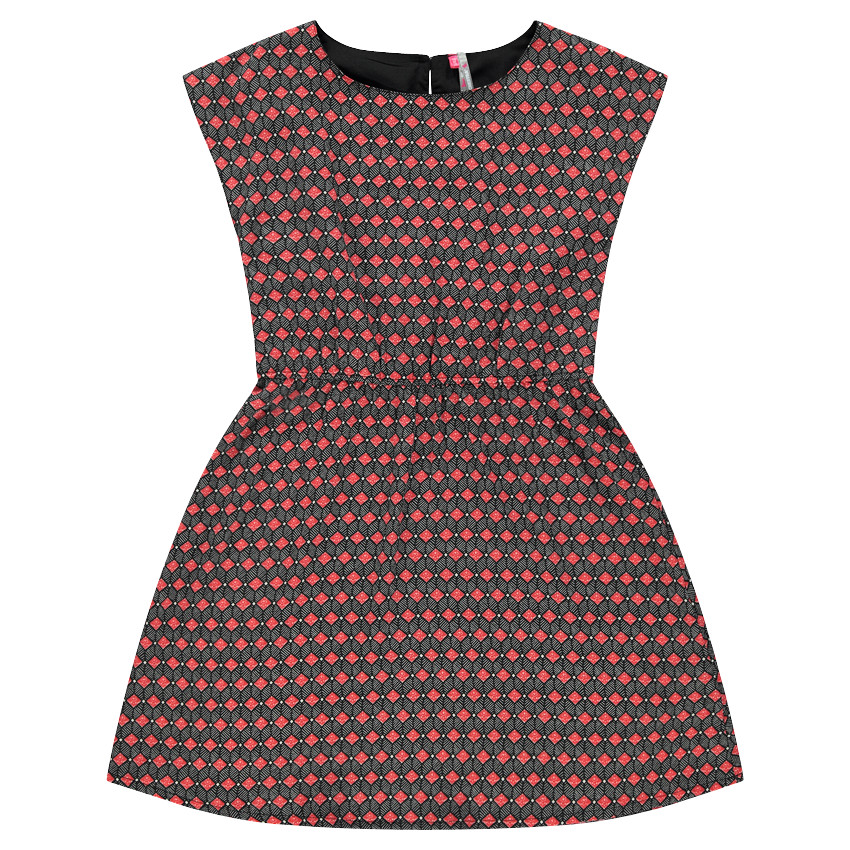 Παιδικά - Φόρεμα με βουάλ βισκόζη με φαντεζί μοτίβο 