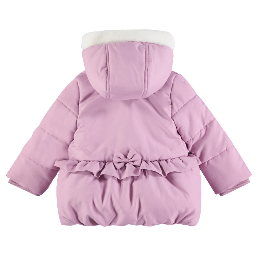 Παρκά καπιτονέ με κουκούλα με επένδυση από sherpa και βολάν 