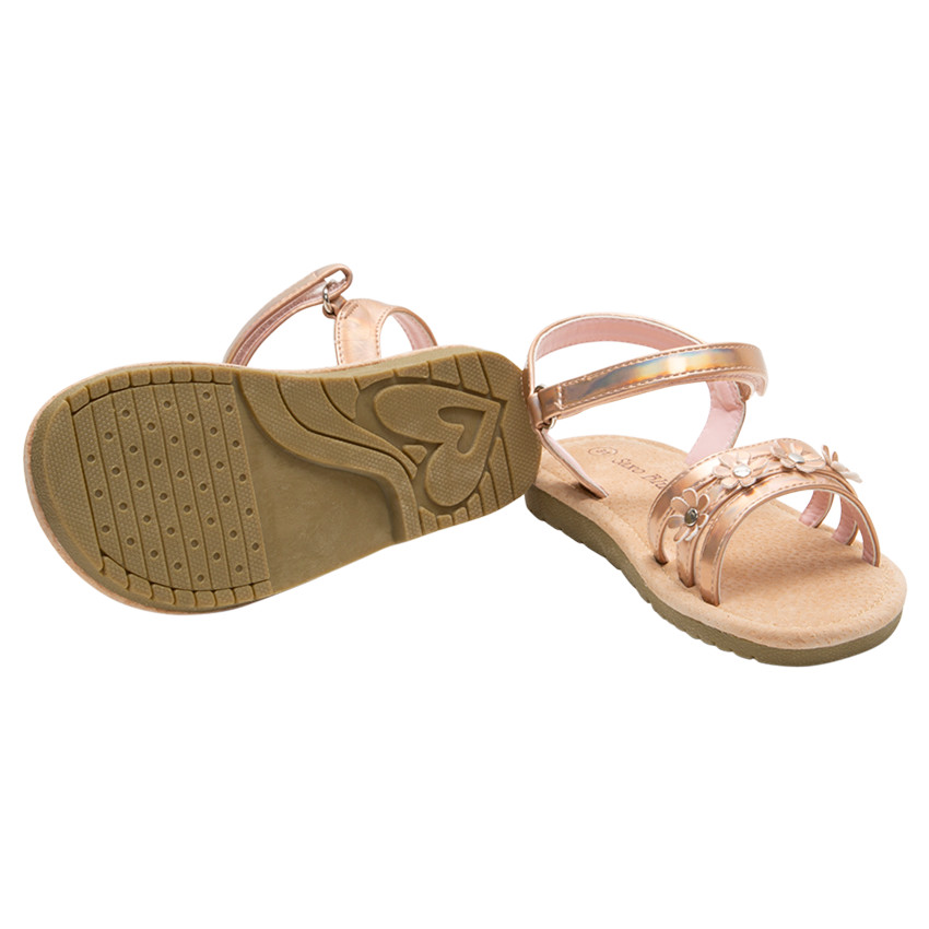 Πέδιλα με ιριδίζοντα λουράκια και λουλούδια, μεγέθη 28 έως 32 