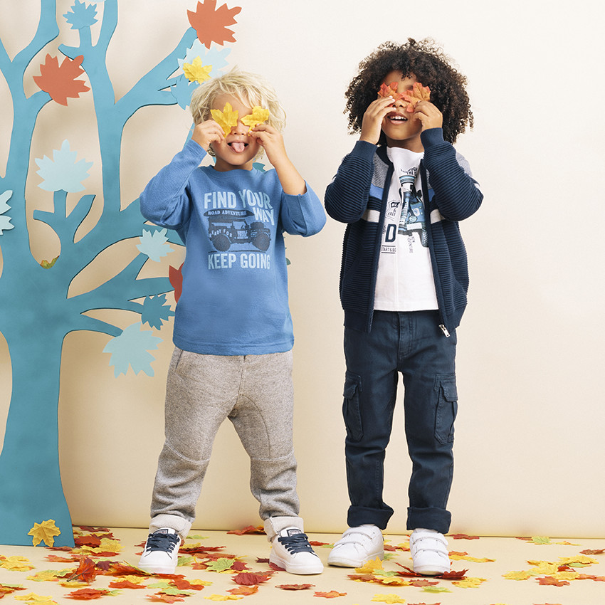 Παντελόνι cargo droit μονόχρωμο  