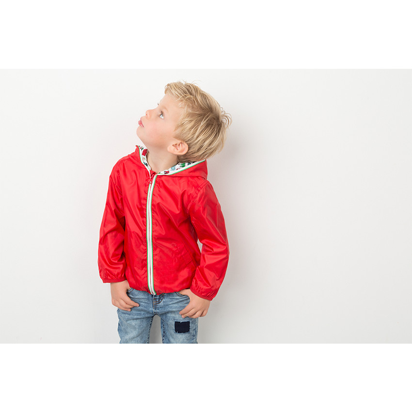 Αντιανεμικό μπουφάν με ζέρσεϊ επένδυση και τσέπες με βέλκρο 