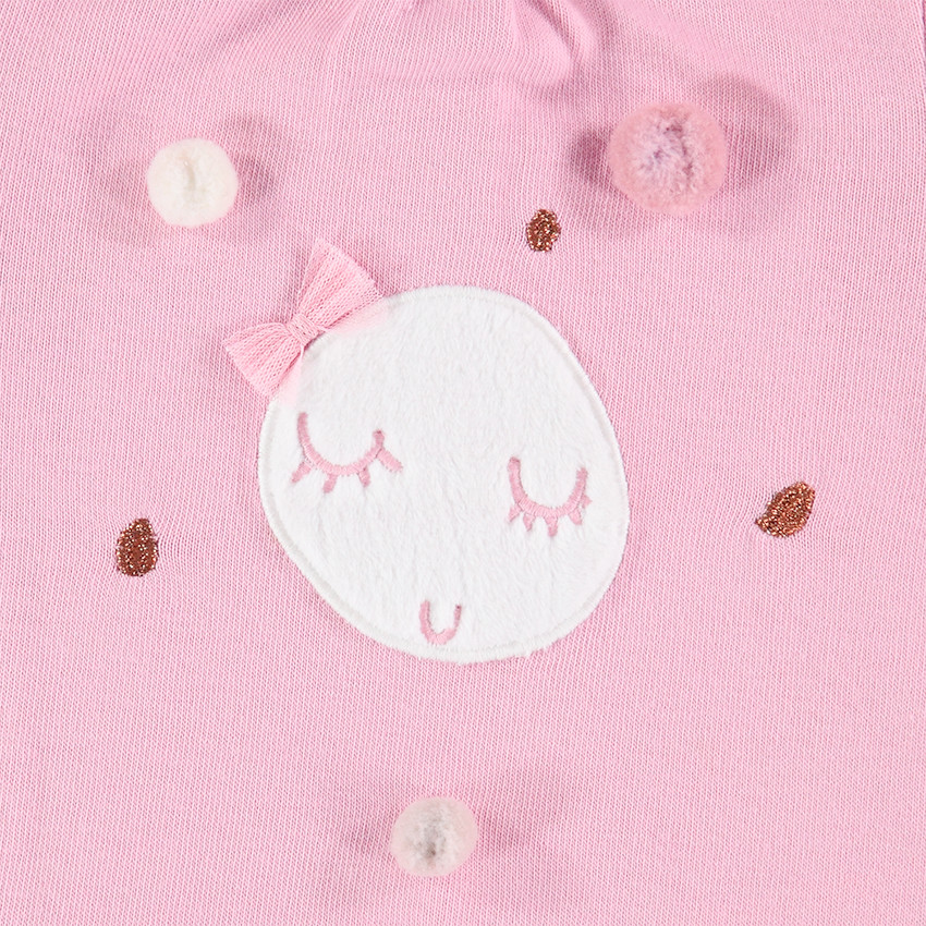 Μακρυμάνικη μπλούζα ζέρσεϊ με φεγγάρι από sherpa και φουντίτσες 