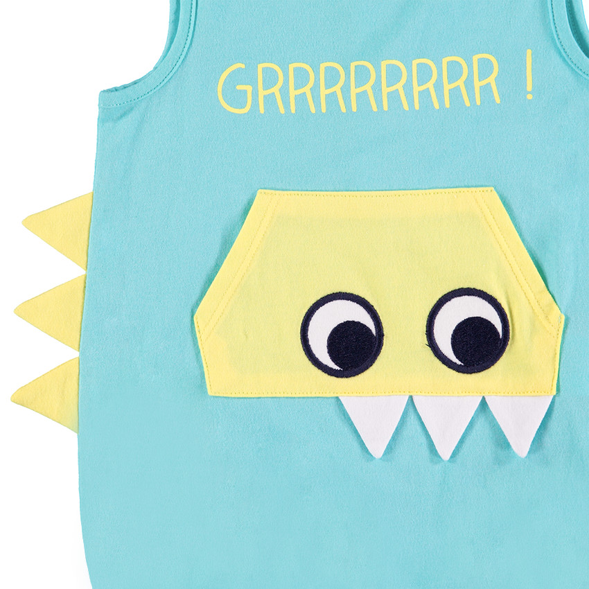 Σετ 2 ολόσωμα κοντά φορμάκια με μοτίβο τερατάκια 