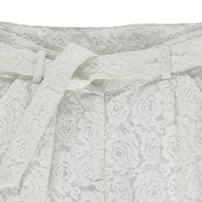 Παιδικά - Φαρδύ παντελόνι από δαντέλα με φλοράλ σχέδιο 