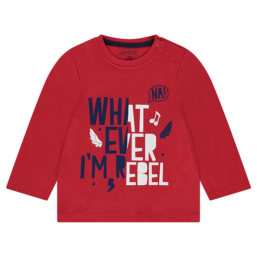 Μακρυμάνικη μπλούζα από ζέρσεϊ με τυπωμένο διακοσμητικό μοτίβο 