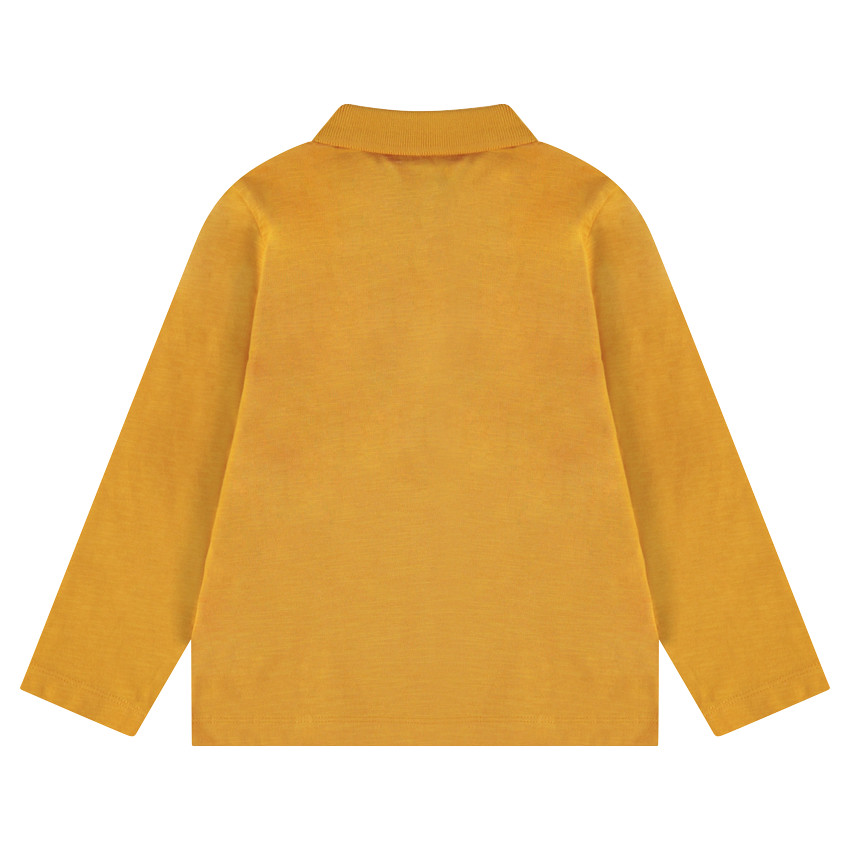 Μακρυμάνικο πόλο από ζέρσεϊ slub ύφασμα με τυπωμένο λογότυπο 