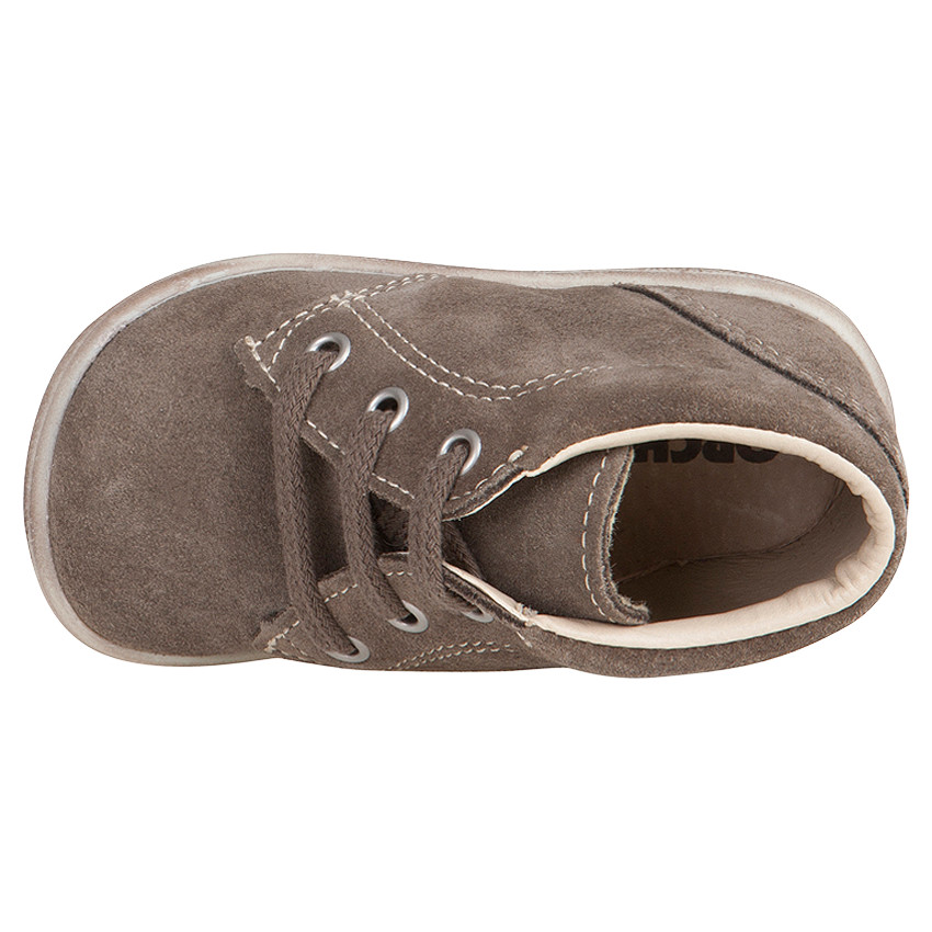 Bottillons à lacet en cuir suédé unis 