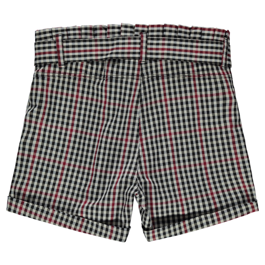 Παιδικά - Σορτς με μικρά καρό και ζώνη που δένει 